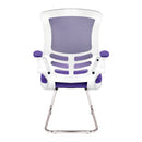 Luna Designer Medium Back Mesh Cantilever Chair With White Shell & Folding Arms - NWOF