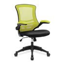 Luna Designer Medium Back Two Tone Mesh Chair With Folding Arms - NWOF