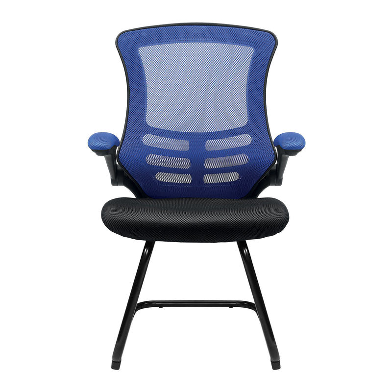 Luna Designer Medium Back Two Tone Mesh Cantilever Chair With Folding Arms - NWOF