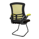 Luna Designer Medium Back Two Tone Mesh Cantilever Chair With Folding Arms - NWOF