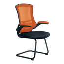Luna Designer Medium Back Two Tone Mesh Cantilever Chair With Folding Arms - NWOF