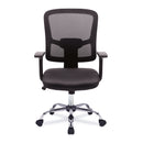 Crusader Medium Back Mesh Chair With Black Frame Chrome Base – Black - NWOF