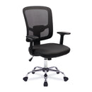 Crusader Medium Back Mesh Chair With Black Frame Chrome Base – Black - NWOF