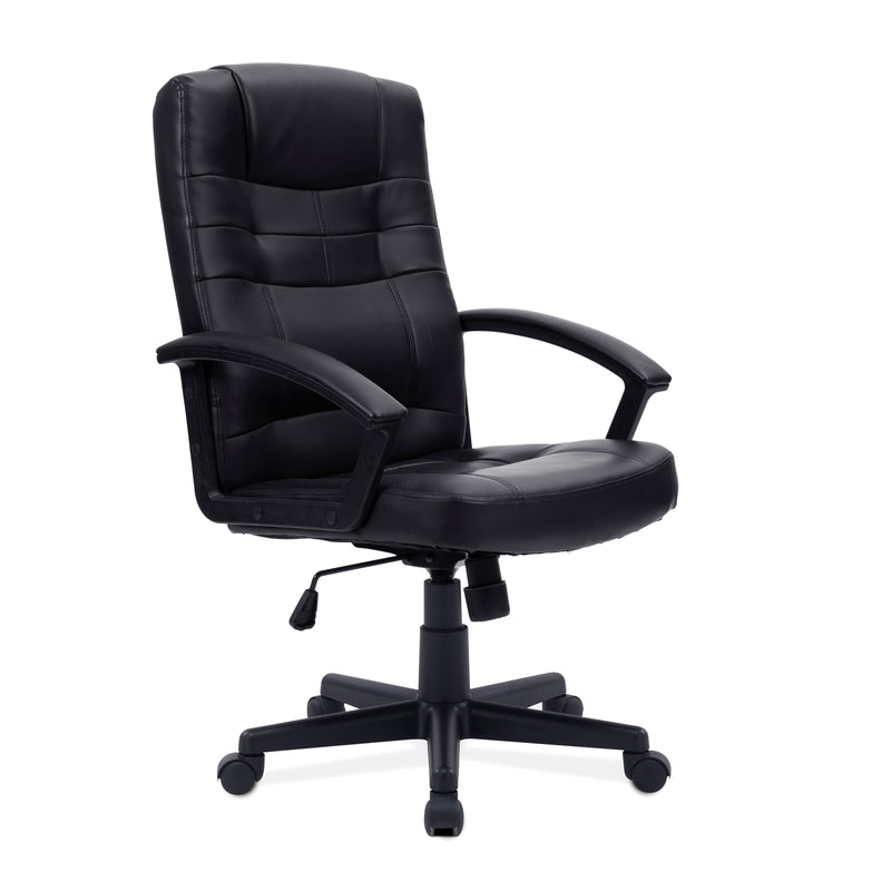 Darwin High Back Leather Effect Executive Chair – Black - NWOF