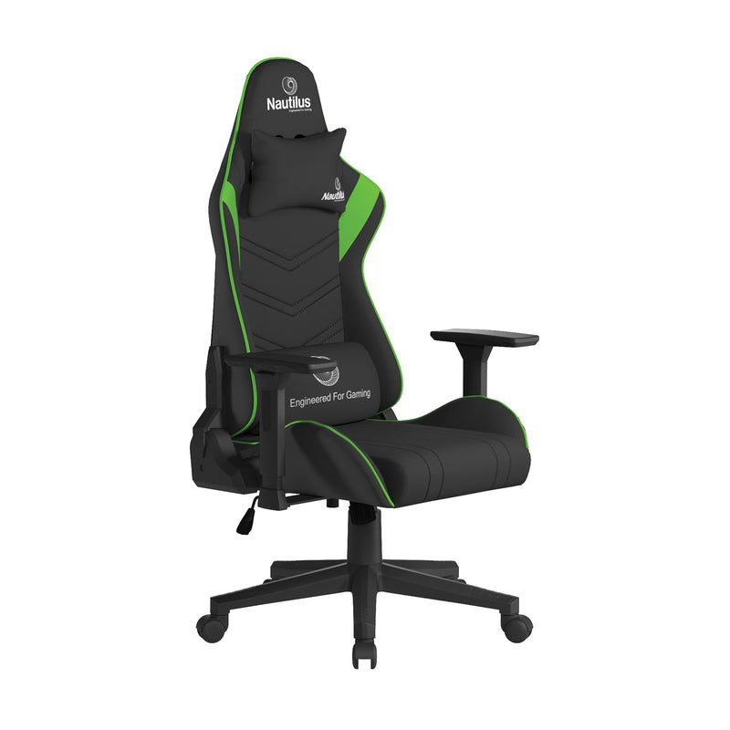 Apollo Ergonomic Gaming Chair With 4D Multi-Dimensional Armrest & 155° Tilt - Black/Green