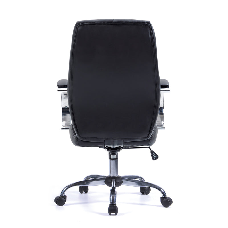 Hastings High Back Bonded Leather Managers Chair With Mesh Panel Detailing - NWOF