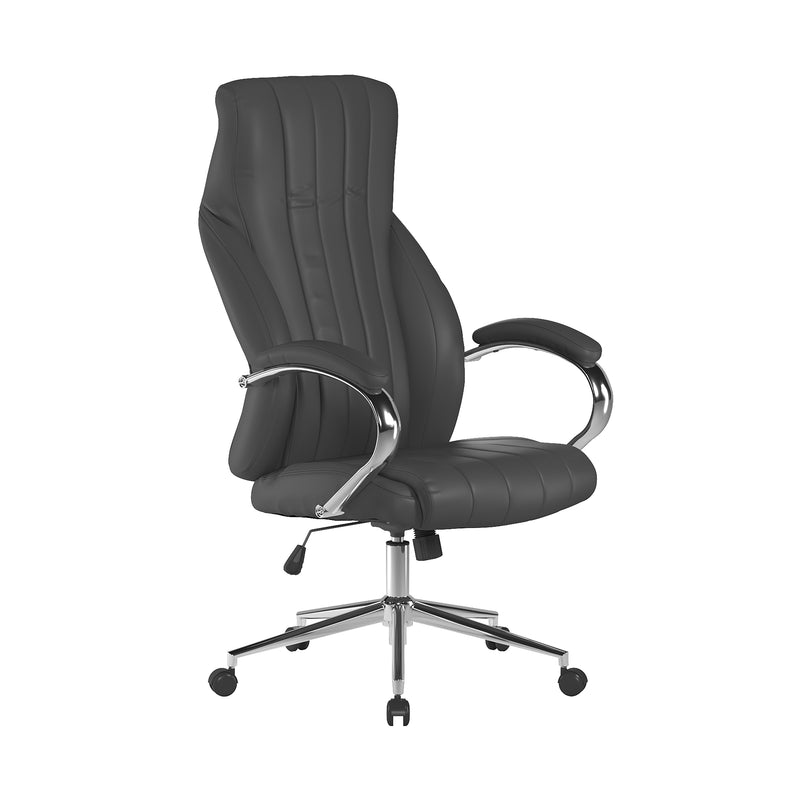 Windermere High Back PU Executive Armchair With S Style Ergonomic Backrest & Padded Chrome Armrests