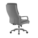 Patriot Leather Effect Managers Chair With Padded Lumbar Support & Headrest - Grey - NWOF