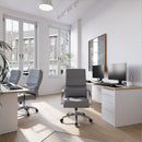 Patriot Leather Effect Managers Chair With Padded Lumbar Support & Headrest - Grey - NWOF