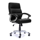 Greenwich High Back Leather Effect Executive Chair With Contoured Design Backrest - NWOF