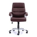 Greenwich High Back Leather Effect Executive Chair With Contoured Design Backrest - NWOF