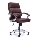 Greenwich High Back Leather Effect Executive Chair With Contoured Design Backrest - NWOF