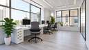 Nautilus Designs Luna PU medium back managers chair with black upholstery and adjustable armrests, suited for office use