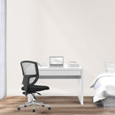 Nordic Compact & Curvaceous High Gloss Workstation With Spacious Storage Drawer - NWOF