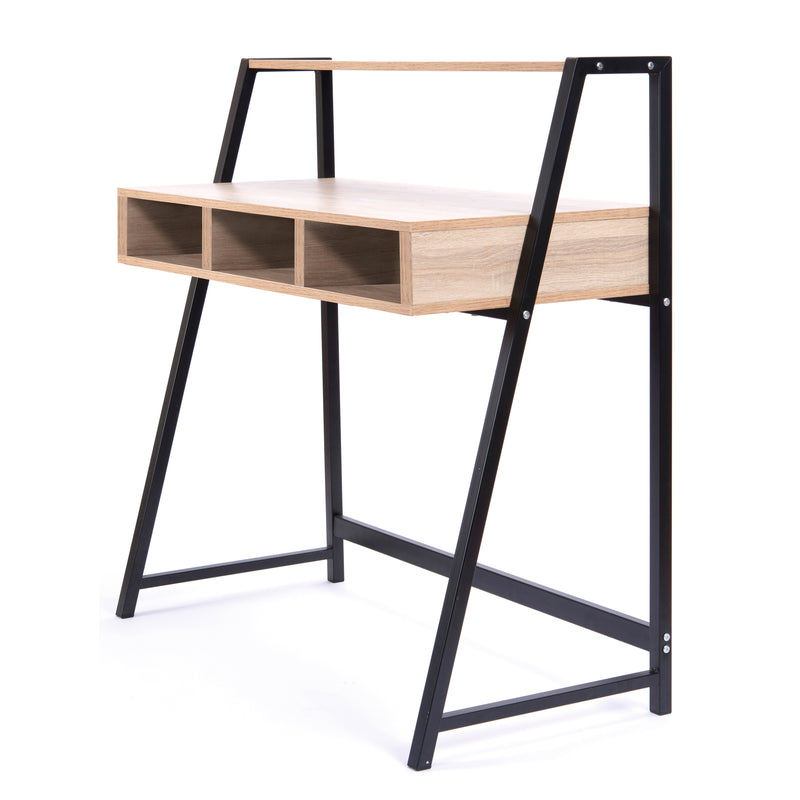 Vienna Compact Two Tier Workstation With Stylish Feature Frame & Upper Storage Shelf - NWOF