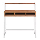 Vienna Compact Two Tier Workstation With Stylish Feature Frame & Upper Storage Shelf - NWOF