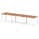 Evolve Plus 3 Person Single Row Bench Desk - Walnut