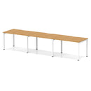 Evolve Plus 3 Person Single Row Bench Desk - Oak