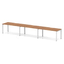 Evolve Plus 3 Person Single Row Bench Desk - Walnut