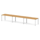 Evolve Plus 3 Person Single Row Bench Desk - Oak