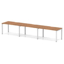Evolve Plus 3 Person Single Row Bench Desk - Walnut