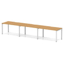 Evolve Plus 3 Person Single Row Bench Desk - Oak
