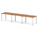 Evolve Plus 3 Person Single Row Bench Desk - Walnut