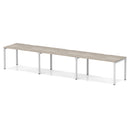 Evolve Plus 3 Person Single Row Bench Desk - Grey Oak