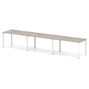 Evolve Plus 3 Person Single Row Bench Desk - Grey Oak