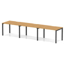 Evolve Plus 3 Person Single Row Bench Desk - Oak