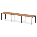 Evolve Plus 3 Person Single Row Bench Desk - Walnut