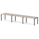 Evolve Plus 3 Person Single Row Bench Desk - Grey Oak