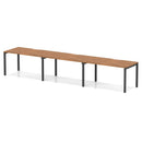 Evolve Plus 3 Person Single Row Bench Desk - Walnut