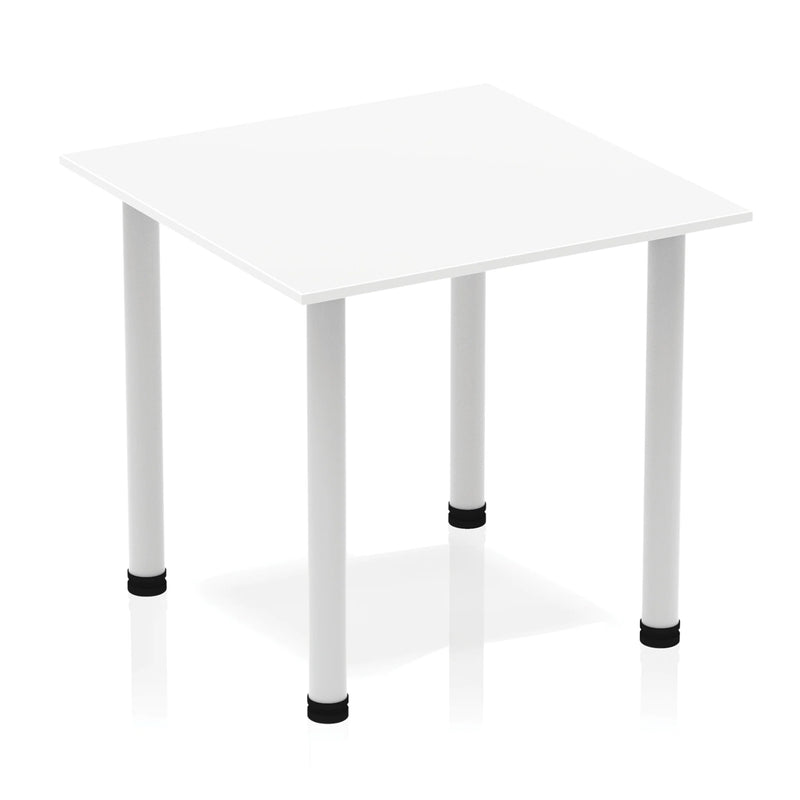 Impulse Square Table With Post Leg - White