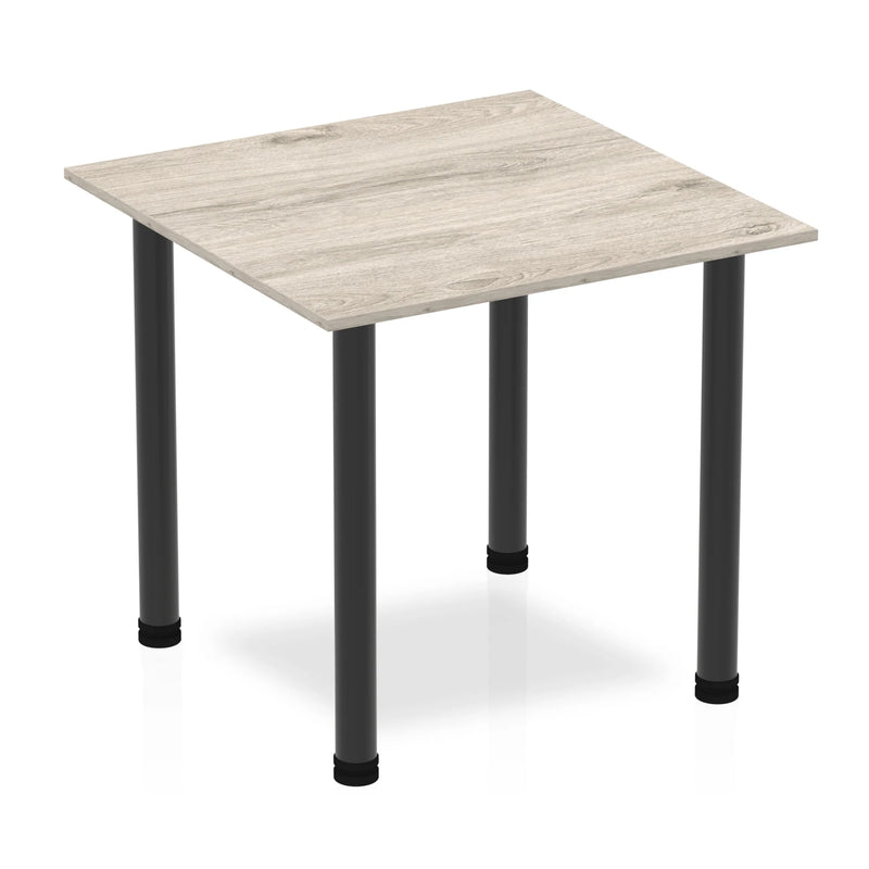 Impulse Square Table With Post Leg - Grey Oak