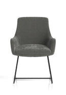 Quote Sled Base Office Reception Chair - Grey Velour - NWOF