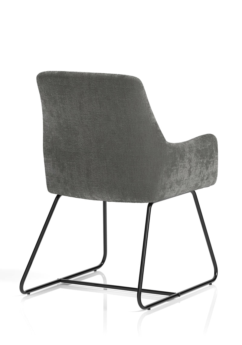Quote Sled Base Office Reception Chair - Grey Velour