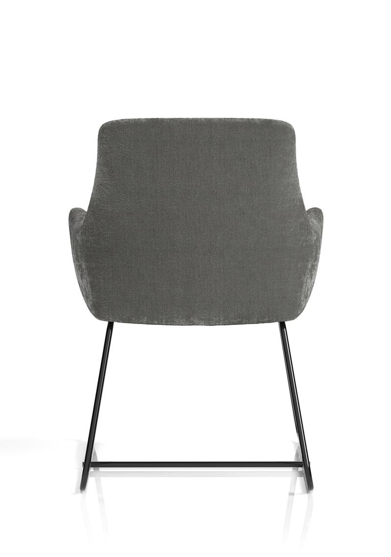 Quote Sled Base Office Reception Chair - Grey Velour