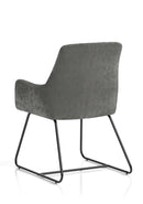 Quote Sled Base Office Reception Chair - Grey Velour - NWOF