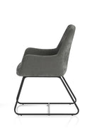 Quote Sled Base Office Reception Chair - Grey Velour - NWOF