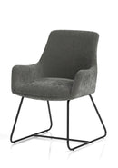 Quote Sled Base Office Reception Chair - Grey Velour - NWOF