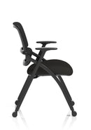 Capra Mesh Back Folding Office Training Chair With Sliding Arms - NWOF