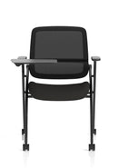 Capra Mesh Back Folding Office Training Chair With Sliding Arms & Writing Tablet - NWOF