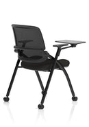 Capra Mesh Back Folding Office Training Chair With Sliding Arms & Writing Tablet - NWOF