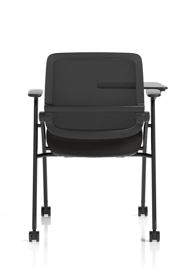 Capra Mesh Back Folding Office Training Chair With Sliding Arms & Writing Tablet