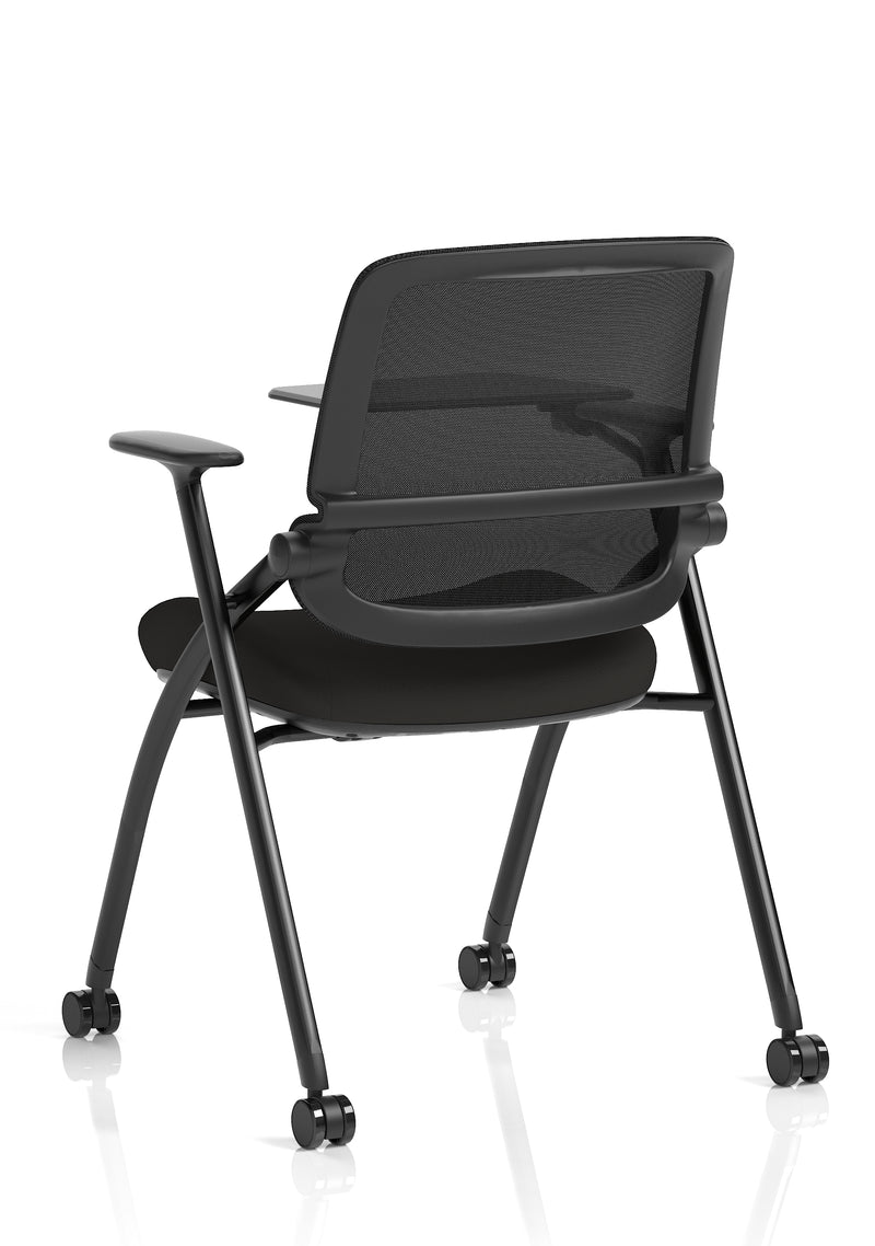 Capra Mesh Back Folding Office Training Chair With Sliding Arms & Writing Tablet