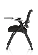 Capra Mesh Back Folding Office Training Chair With Sliding Arms & Writing Tablet - NWOF