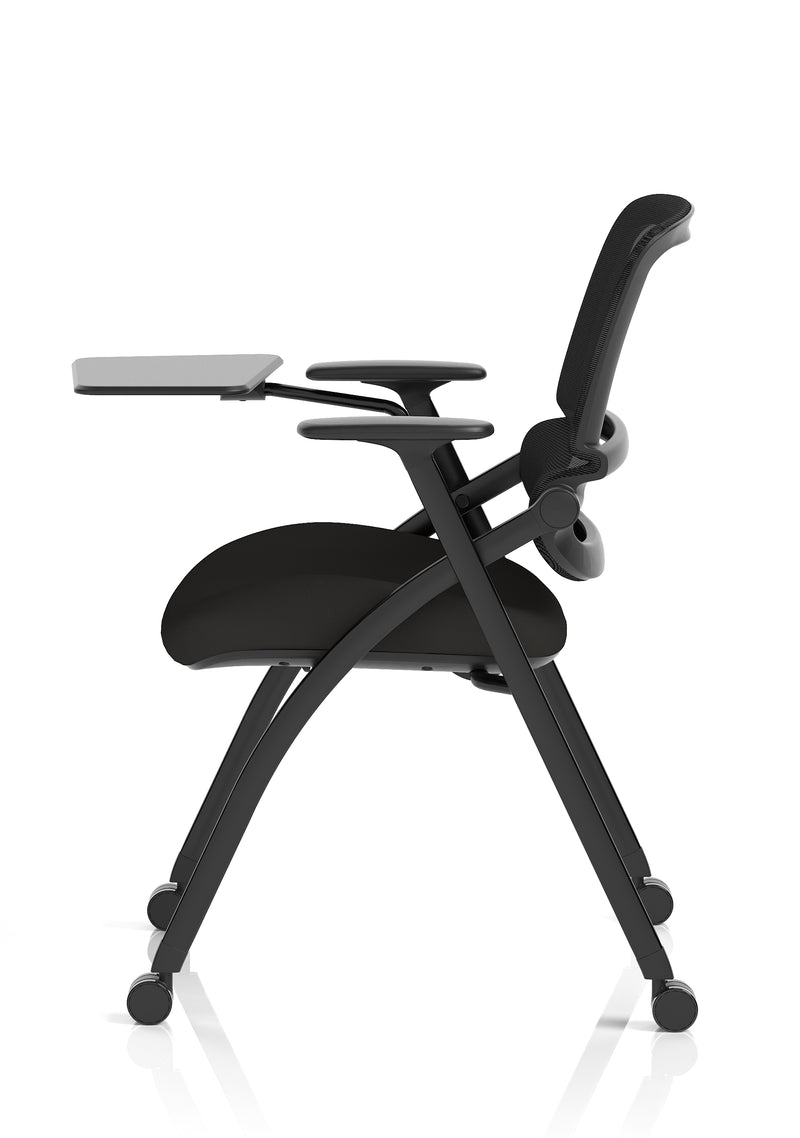 Capra Mesh Back Folding Office Training Chair With Sliding Arms & Writing Tablet