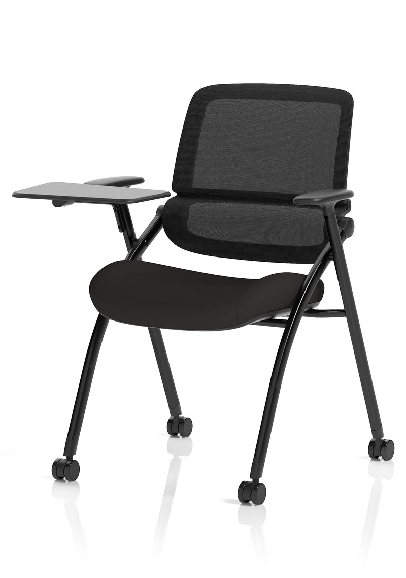 Capra Mesh Back Folding Office Training Chair With Sliding Arms & Writing Tablet