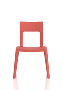 Dynamic Nest Edge stacking cafe and bistro chair with a sleek design, featuring a metal frame and wooden seat, suitable for indoor or outdoor use.